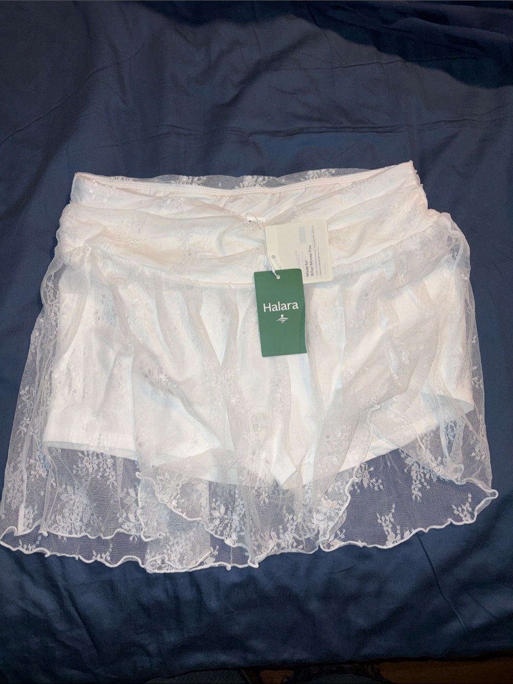 HALARA White Lace Circle Skirt
